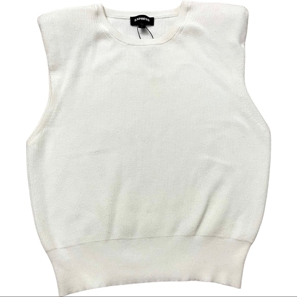 Express Sweaters - Express White Sweater Vest